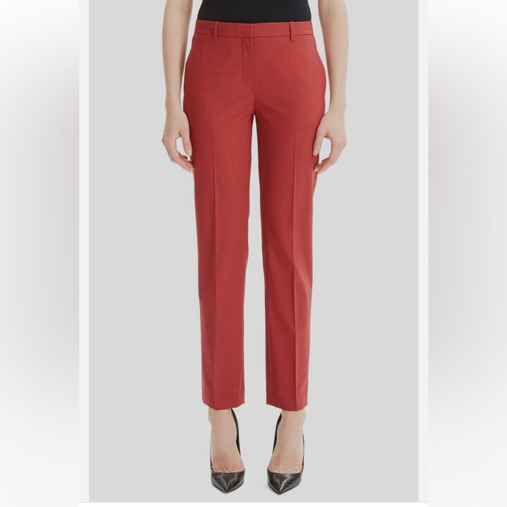 Theory red wool trousers, US4